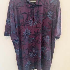 Van Heusen Men's Blue Tropical Air Classic Fit Short Sleeve Button Down Shirt